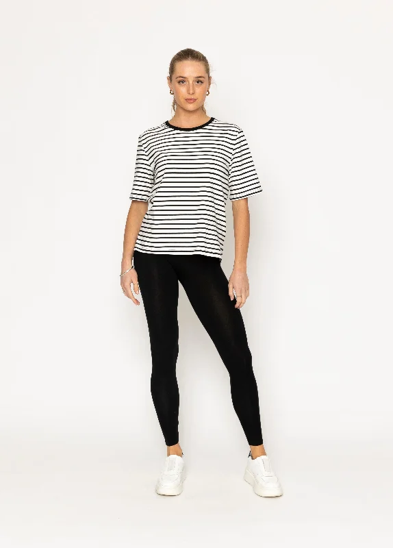 Two by Two Arrow Tee - Black & White Striped Modern Contemporary Chic