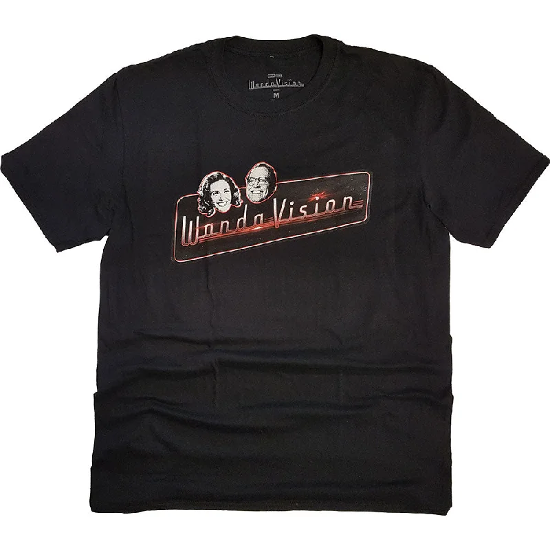 Marvel Comics | Official Band T-Shirt | WandaVision Red Logo Collared T-Shirt Boat Neck A-Line Marvel Comics | Official Band T-Shirt | WandaVision Red Logo Collared T-Shirt Boat Neck A-Line