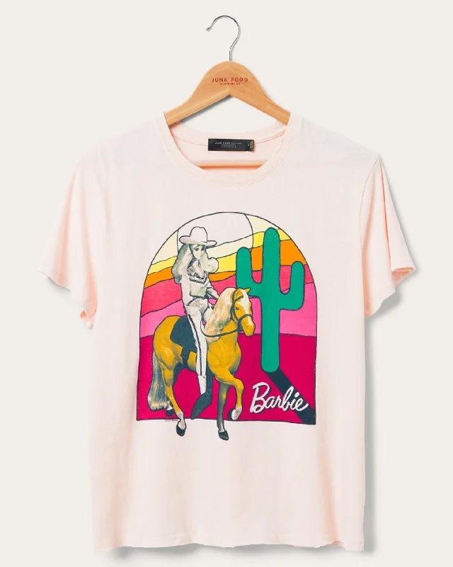 Women's Sunset Barbie Western Vintage Tee Cashmere Blend Cotton Blend Poly Blend