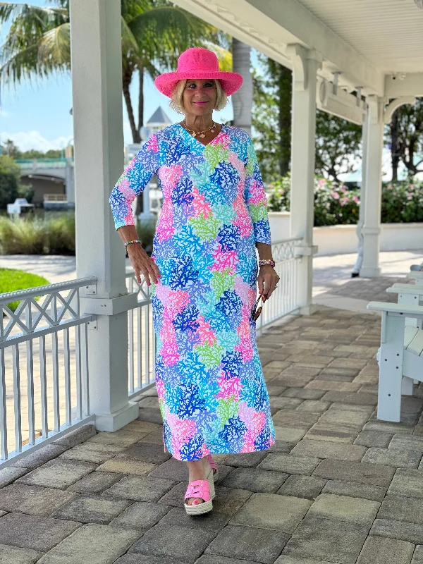 SALINA  REEF ELBOW MAXI DRESS Fashionable Sleeveless Maxi Dress