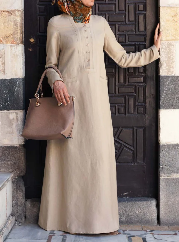 Adila Linen Maxi Dress Comfortable Ruffle Maxi Dress