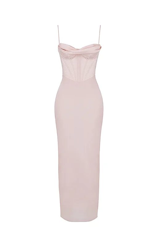 Charmaine Blush Pink Corset Maxi Dress by House of CB Classic A-Line Maxi Dress