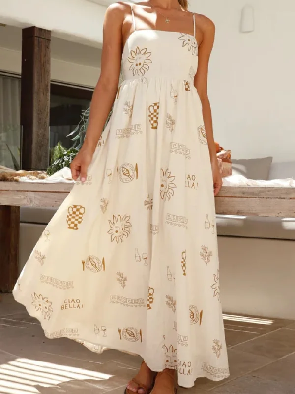 Chill Vibes Open-Back Charming Spaghetti Strap Maxi Dress Cozy Maxi Dress with Slit