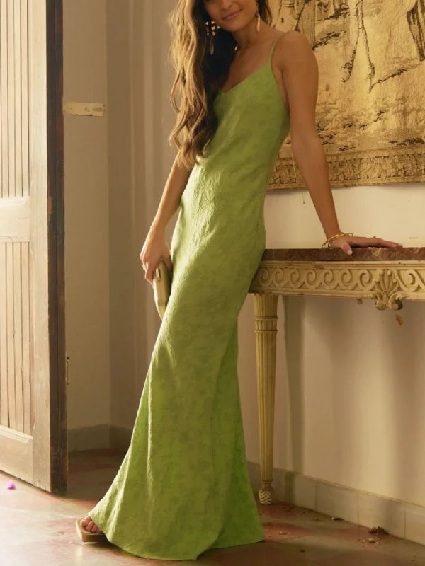 Elegant Lime Green Charming Jacquard V-Neck Maxi Dress Comfortable Ruffle Hem Maxi Dress Elegant Lime Green Charming Jacquard V-Neck Maxi Dress Comfortable Ruffle Hem Maxi Dress