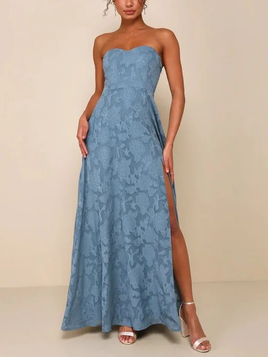 Evening Gown Strapless Slim Graceful Fit Slit Maxi Dress Stylish Long Sleeve Maxi Dress Evening Gown Strapless Slim Graceful Fit Slit Maxi Dress Stylish Long Sleeve Maxi Dress
