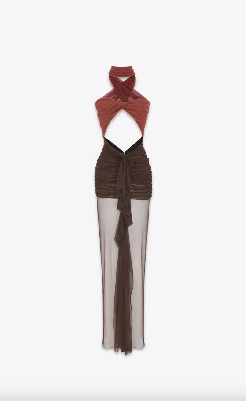 Zjkrl - Fantastic Fall 2023 Women High Street Cut Out Twist Bustier Maxi Dress Vocation Party Sexy Halter Neck Ruched Slim Fit Dress Elegant Maxi Dress with Lace Zjkrl - Fantastic Fall 2023 Women High Street Cut Out Twist Bustier Maxi Dress Vocation Party Sexy Halter Neck Ruched Slim Fit Dress Elegant Maxi Dress with Lace