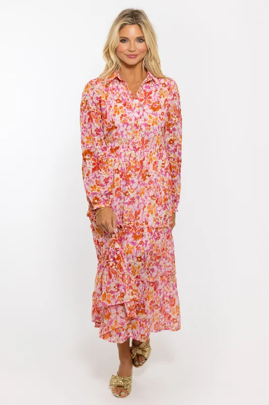 Floral Abstract Maxi Dress Classic A-Line Maxi Dress