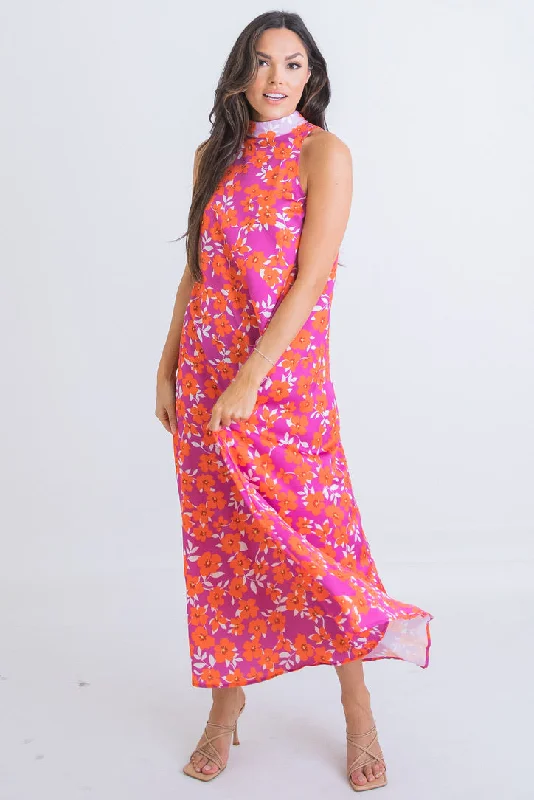Floral Halter Maxi Dress Cozy Wrap Maxi Dress