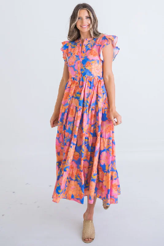 Floral Tier Maxi Dress Chic Summer Floral Maxi Dress
