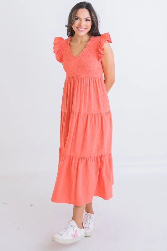 Gauze Vneck Maxi Dress Elegant Boho Maxi Dress