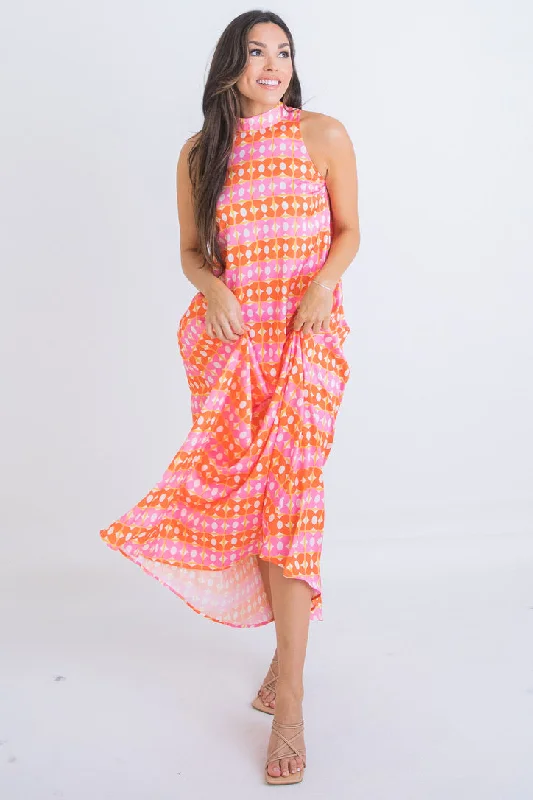 Retro Floral Halter Maxi Dress Elegant Lace Maxi Dress