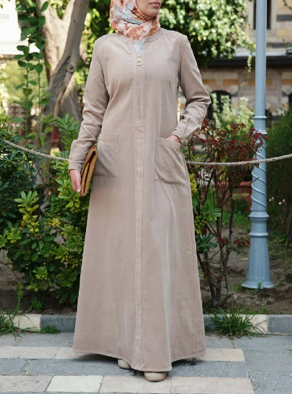 Sadiqah Corduroy Maxi Dress Trendy Maxi Dress with Lace
