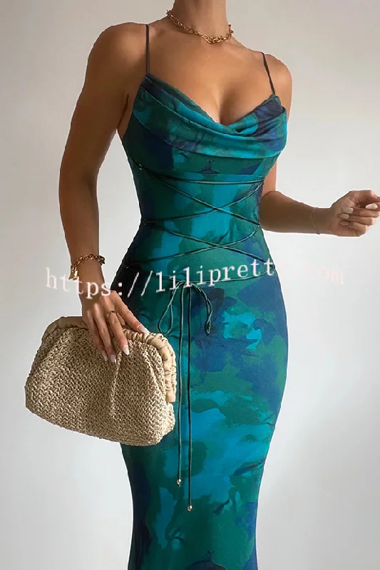 Lilipretty® Sexy Slim-fitting Lace-up Printed Suspender Maxi Dress Elegant Sleeveless Maxi Dress Lilipretty® Sexy Slim-fitting Lace-up Printed Suspender Maxi Dress Elegant Sleeveless Maxi Dress