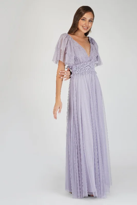 Shelby Lilac Maxi Dress Stylish Long Sleeve Maxi Dress