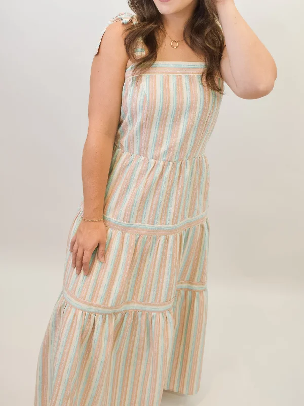 Sweet Affection Maxi Dress With Shoulder Ties Stylish Boho Chic Maxi Dress