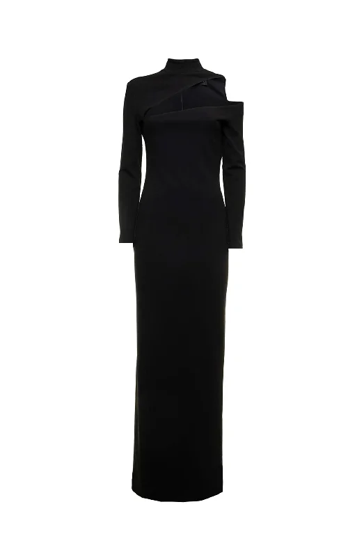The Ares Maxi Dress in Black by Solace London Chic Boho Print Maxi Dress