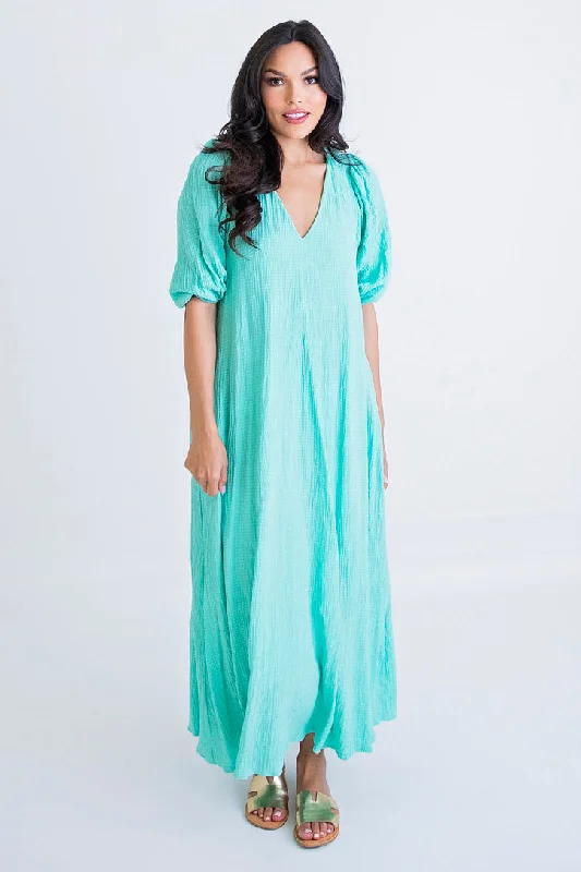Vneck Signature Maxi Dress Cozy Maxi Dress with Slit