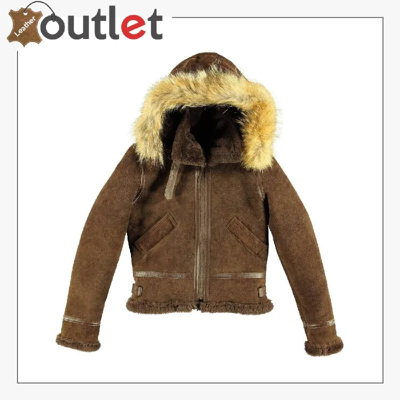 B3 Woman Hoodie Leather Bomber Jacket Hoodie Zip-Up Jacket Button-Up Jacket