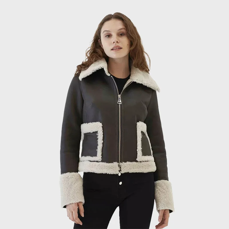 Black Borg Trim Cropped Leather Shearling Fur Collar Jacket Faux Fur Fabric Real Fur Fabric Shearling Fabric Black Borg Trim Cropped Leather Shearling Fur Collar Jacket Faux Fur Fabric Real Fur Fabric Shearling Fabric