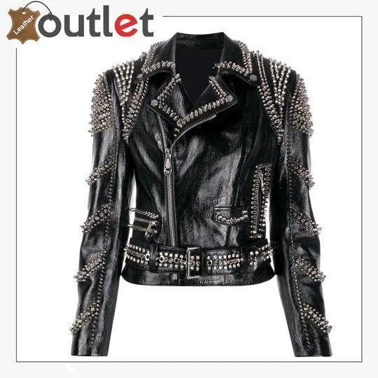 Black Lambskin Perfecto Spike-Stud Biker Jacket Rayon Jacket Velvet Jacket Corduroy Jacket Black Lambskin Perfecto Spike-Stud Biker Jacket Rayon Jacket Velvet Jacket Corduroy Jacket