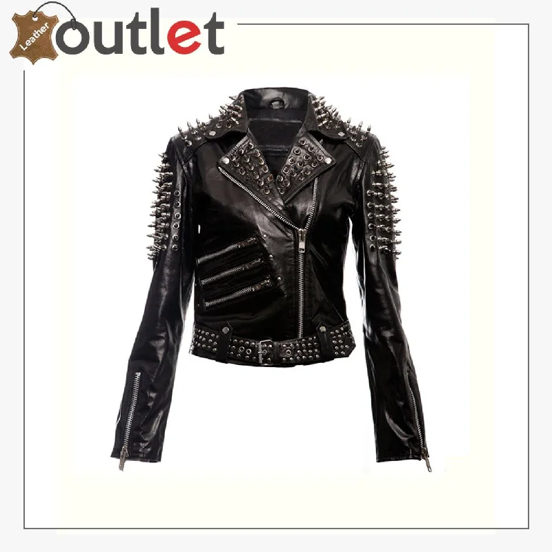 Black Spikes Studded Punk Leather Jacket Corduroy Jacket Velvet Jacket Brocade Jacket Black Spikes Studded Punk Leather Jacket Corduroy Jacket Velvet Jacket Brocade Jacket