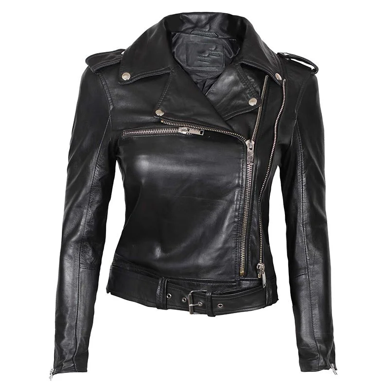 California Women Black Slim Fit Leather Jacket Insulated Jacket Fitted Jacket Loose Jacket California Women Black Slim Fit Leather Jacket Insulated Jacket Fitted Jacket Loose Jacket
