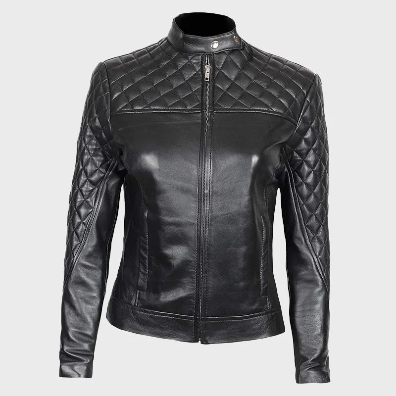 Ellen Slim Fit Quilted Women's Leather Jacket Knit Jacket Woven Jacket Fleece Jacket Ellen Slim Fit Quilted Women's Leather Jacket Knit Jacket Woven Jacket Fleece Jacket