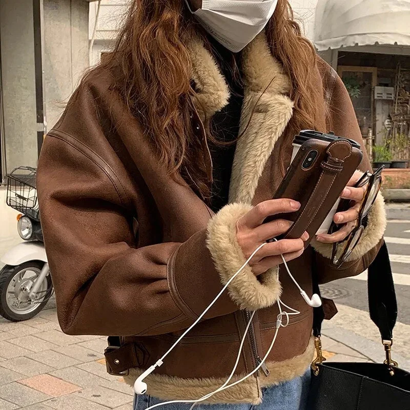 Getadme Pu Leather Clothes Winter Wool Coat Women Luxury Solid NEW Blend Beading Elegant Outwear Cropped Jacket Cotton Cardigan Snapped Jacket Toggled Jacket Drawstring Jacket Getadme Pu Leather Clothes Winter Wool Coat Women Luxury Solid NEW Blend Beading Elegant Outwear Cropped Jacket Cotton Cardigan Snapped Jacket Toggled Jacket Drawstring Jacket