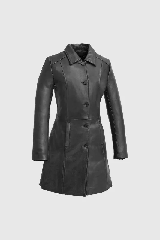 Julia Womens Fashion Leather Jacket Anorak Shell Jacket Lightweight Jacket