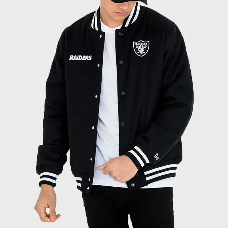 Las Vegas Raiders Team Black Bomber Jacket Jacket Blazer Coat
