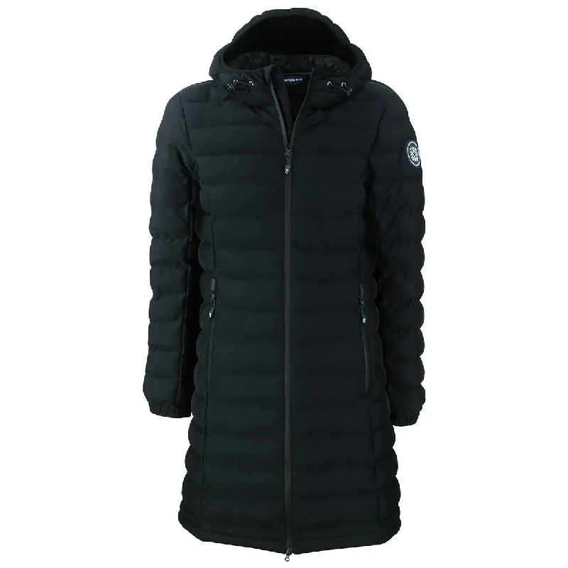 Cutter & Buck Women's Black Mission Ridge Repreve Eco Insulated Long Puffer Jacket Nylon Fabric Polyester Fabric Spandex Fabric Cutter & Buck Women's Black Mission Ridge Repreve Eco Insulated Long Puffer Jacket Nylon Fabric Polyester Fabric Spandex Fabric