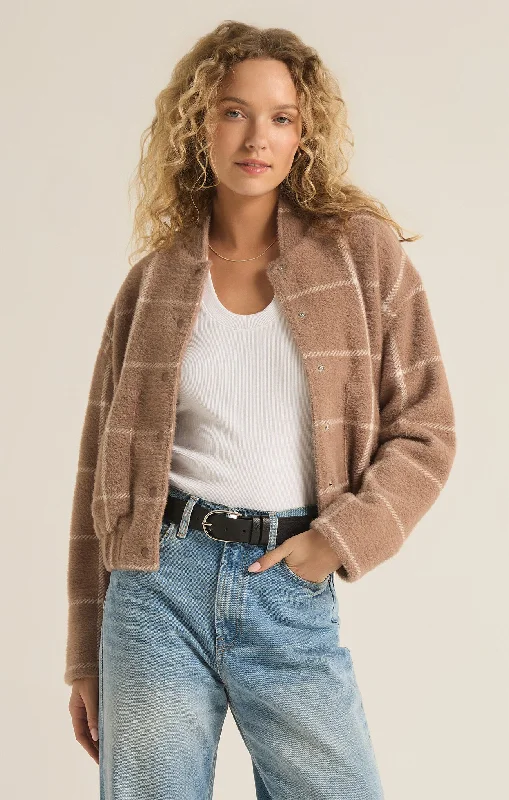 Lex Plaid Bomber Jacket Rayon Jacket Velvet Jacket Corduroy Jacket