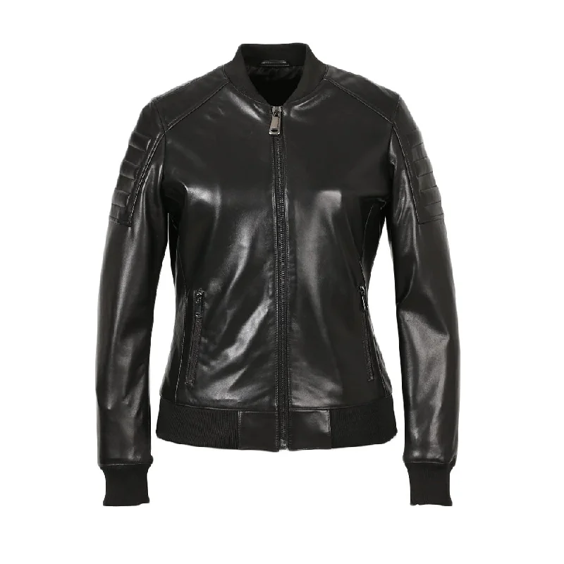 Lucilla Womens New Zealand Perfect Bomber Leather Jacket Insulated Jacket Fitted Jacket Loose Jacket Lucilla Womens New Zealand Perfect Bomber Leather Jacket Insulated Jacket Fitted Jacket Loose Jacket