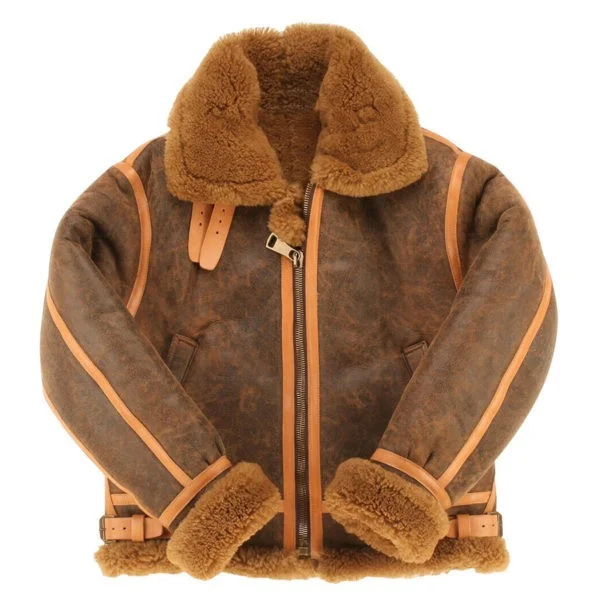 Men's Brown Sheepskin Leather Fur Jacket Faux Fur Jacket Real Fur Jacket Shearling Jacket Men's Brown Sheepskin Leather Fur Jacket Faux Fur Jacket Real Fur Jacket Shearling Jacket