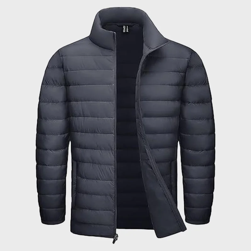 Men's Insulated Black Puffer Jacket Print Jacket Jacquard Jacket Patchwork Jacket