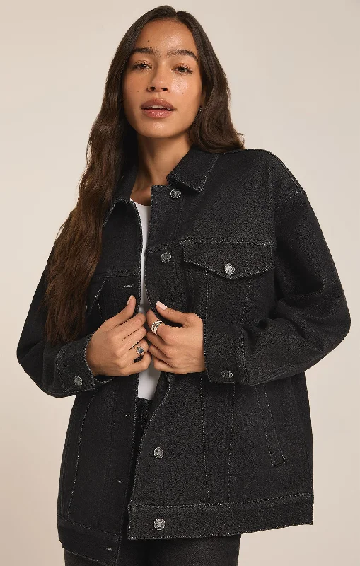 Miles Denim Jacket Satin Jacket Silk Jacket Chiffon Jacket