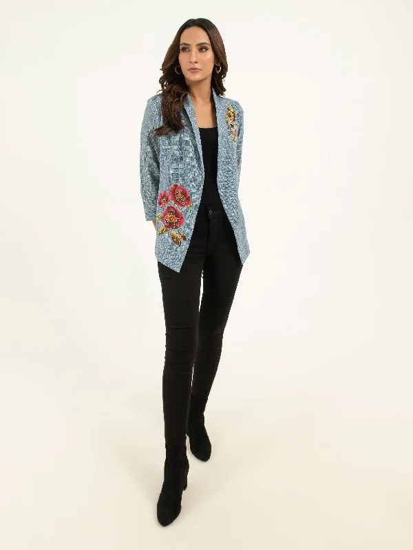 Embellished Khaddar Jacket Chenille Jacket Brocade Jacket Lace Jacket