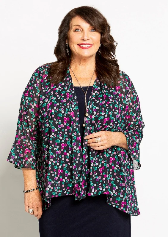 Blowing Bubbles Flounce Sleeve Jacket Notch Collar Jacket Peter Pan Collar Jacket Cowl Neck Jacket Blowing Bubbles Flounce Sleeve Jacket Notch Collar Jacket Peter Pan Collar Jacket Cowl Neck Jacket