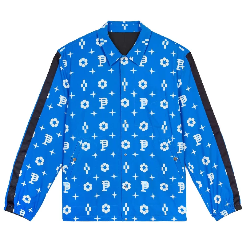 Purple Brand Reversible Monogram Coaches Jacket - Blue/Black Mesh Jacket Canvas Jacket Denim Jacket Purple Brand Reversible Monogram Coaches Jacket - Blue/Black Mesh Jacket Canvas Jacket Denim Jacket