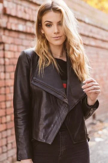 Sienna Black Lambskin Leather Jacket for Women Mesh Jacket Canvas Jacket Denim Jacket Sienna Black Lambskin Leather Jacket for Women Mesh Jacket Canvas Jacket Denim Jacket