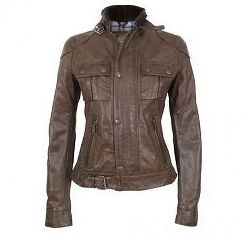 Super Double Pocket Women Classic Dark Brown Leather Jacket Hooded Jacket Caped Jacket Shawl Collar Jacket Super Double Pocket Women Classic Dark Brown Leather Jacket Hooded Jacket Caped Jacket Shawl Collar Jacket