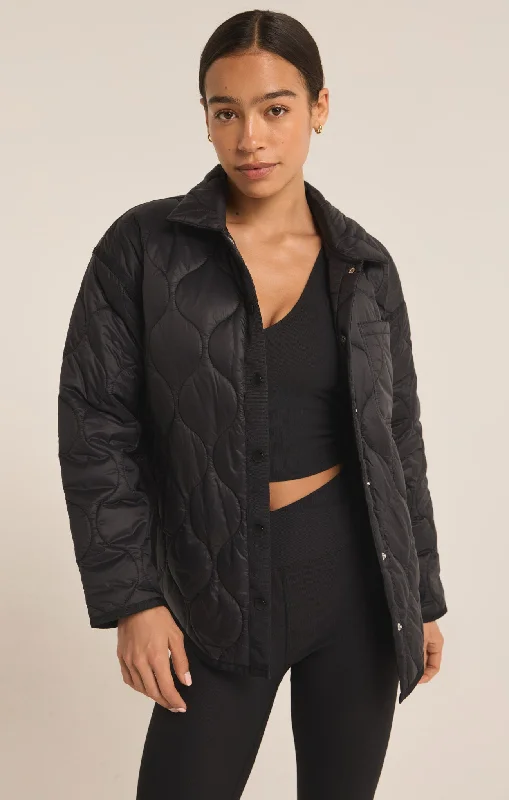 Time is Now Quilted Jacket Bomber Jacket Anorak Windbreaker