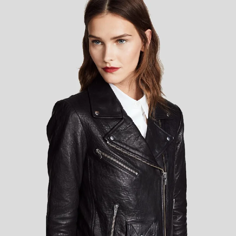 Vienna Black Biker Leather Jacket Collared Jacket Crew Neck Jacket Turtle Neck Jacket Vienna Black Biker Leather Jacket Collared Jacket Crew Neck Jacket Turtle Neck Jacket