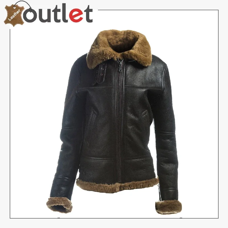Women B3 Bomber Shearling Leather Jacket Wool Jacket Cashmere Jacket Tweed Jacket
