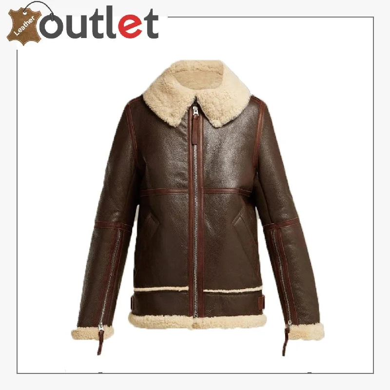 Women Coffee Brown Shearling Leather Jacket Faux Fur Fabric Real Fur Fabric Shearling Fabric Women Coffee Brown Shearling Leather Jacket Faux Fur Fabric Real Fur Fabric Shearling Fabric