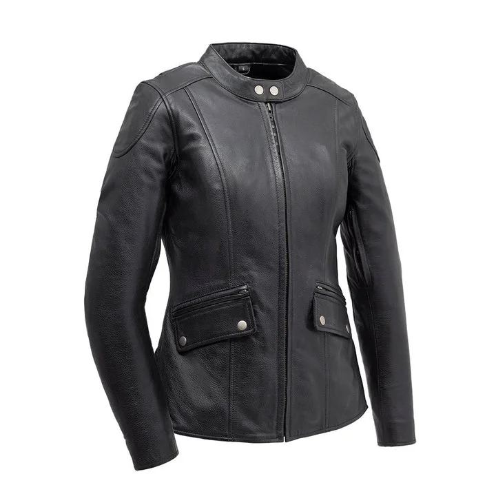 Women's Jewel Leather Jacket Nylon Fabric Polyester Fabric Spandex Fabric