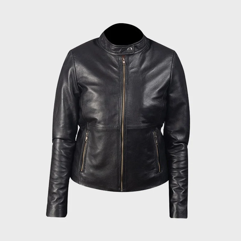 Women's Rave Biker Leather Jacket Fitted Jacket Loose Jacket Oversized Jacket