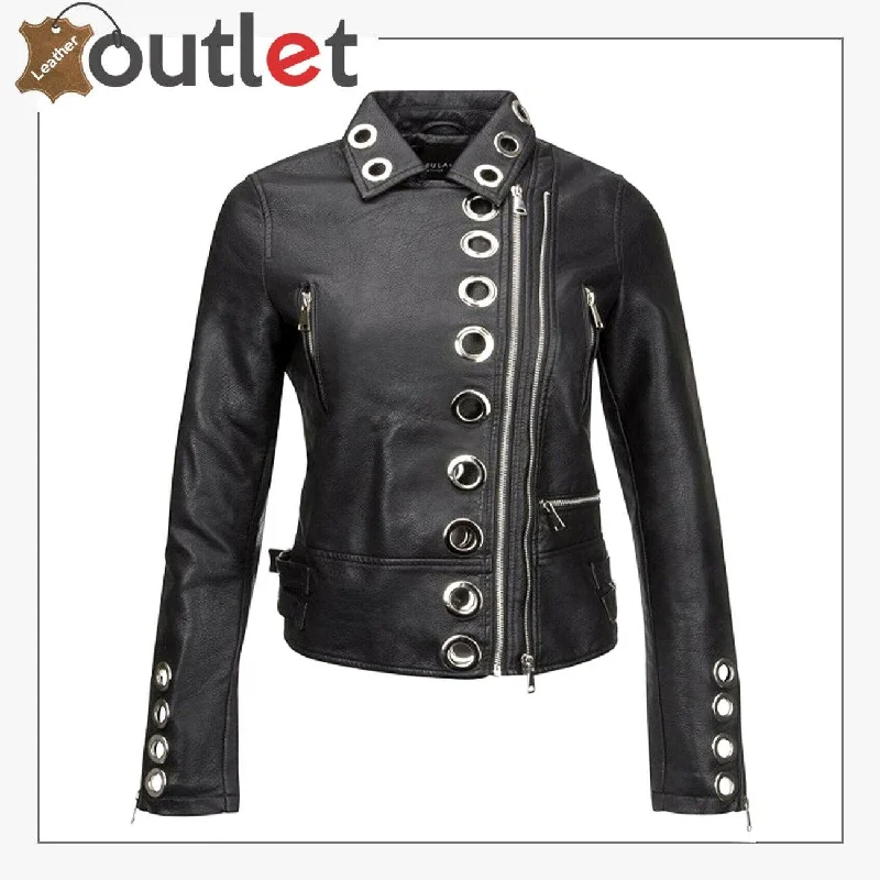 Womens Real Black Leather Studded Eyelet Jacket Corduroy Jacket Velvet Jacket Brocade Jacket Womens Real Black Leather Studded Eyelet Jacket Corduroy Jacket Velvet Jacket Brocade Jacket