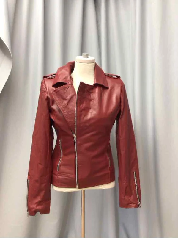YOMAAN LEATHER SIZE SMALL Ladies JACKET Hoodie Zip-Up Jacket Button-Up Jacket