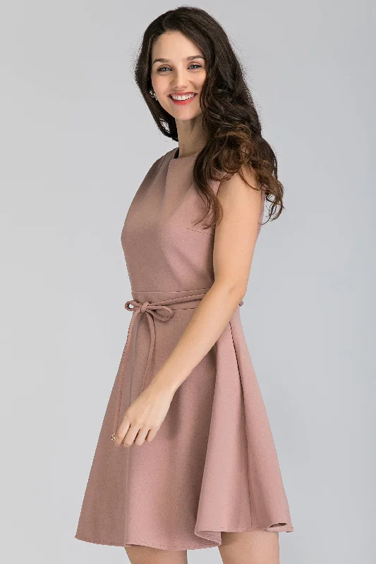 Blush Fur Collar Mini Dress Comfortable Off-Shoulder Mini Dress